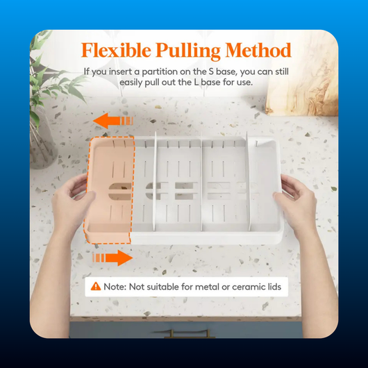 Expandable Adjustable Storage Lid Organizer