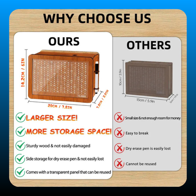 Wooden Savings Challenge Box