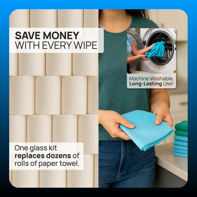 Microfiber Glass Cleaning Cloths (8 Pack)