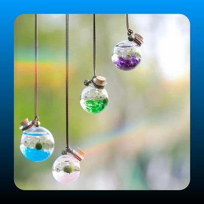 Enchanting Purple Live Marimo Pendant