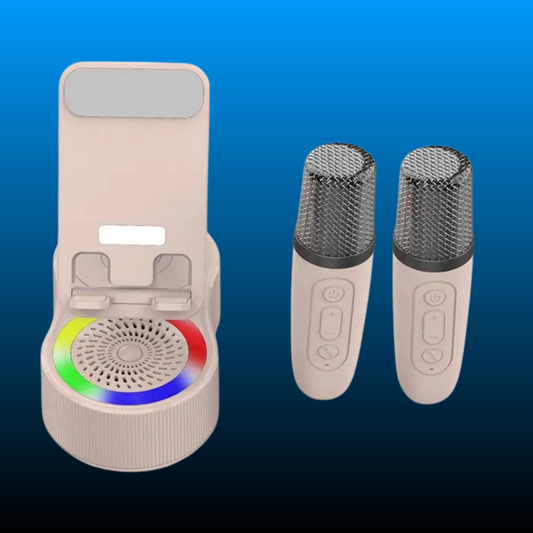 6-In-1 Portable Wireless Karaoke Speaker with Dual Microphones