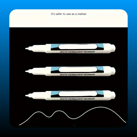 White Permanent Marker Pen (3 Pack)