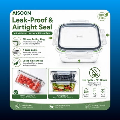 40 PCS Extra Large 85oz Plastic Airtight Food Storage Containers Set