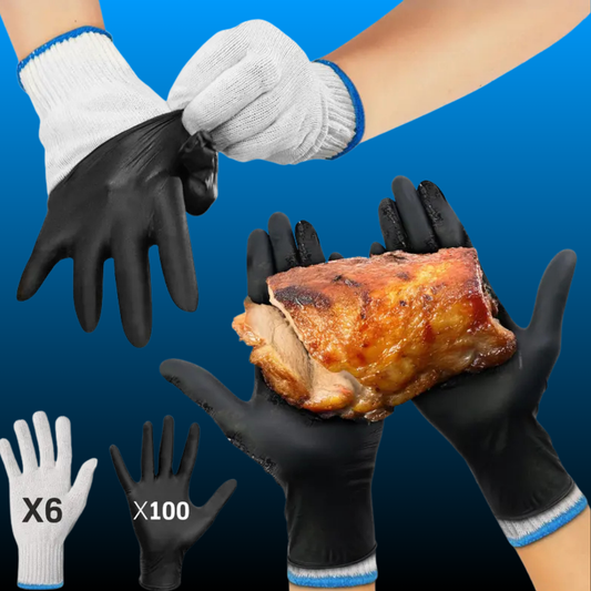 Black Heat Resistant Cooking Gloves