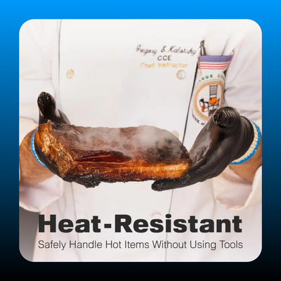 Black Heat Resistant Cooking Gloves