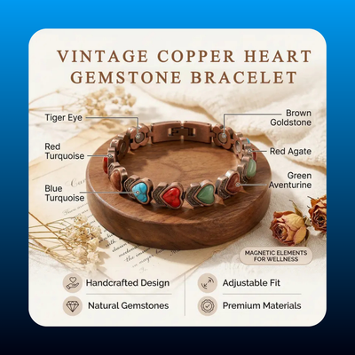 Pure Copper Gemstone Bracelet
