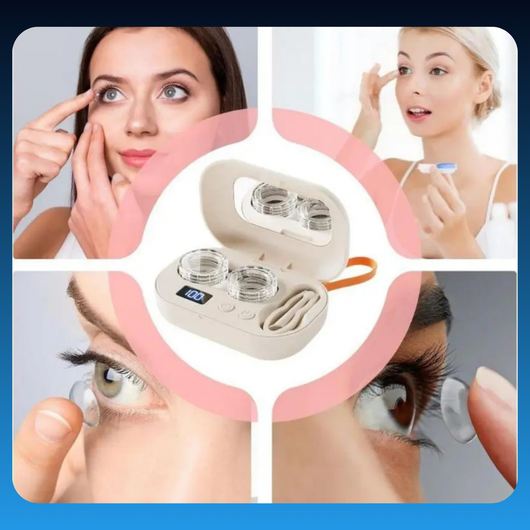 Ultrasonic Rechargeable Contact Lens Cleaner with Vanity Mirror