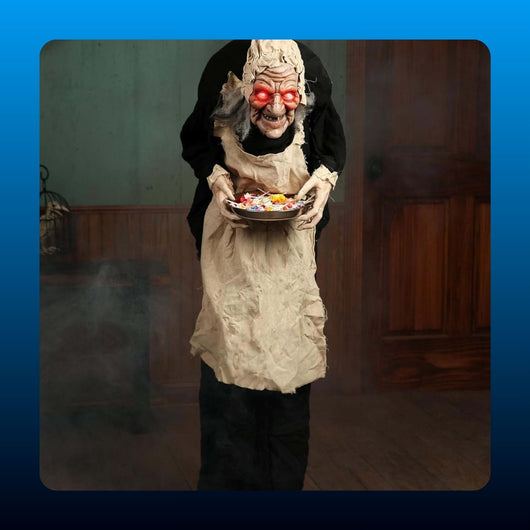 Animated Greeter Old Woman Prop