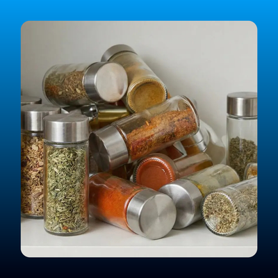 No Drill Hidden Under-Shelf Spice Rack