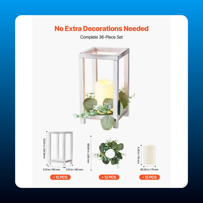 Wooden Lantern Centerpiece Kit (36 Piece)