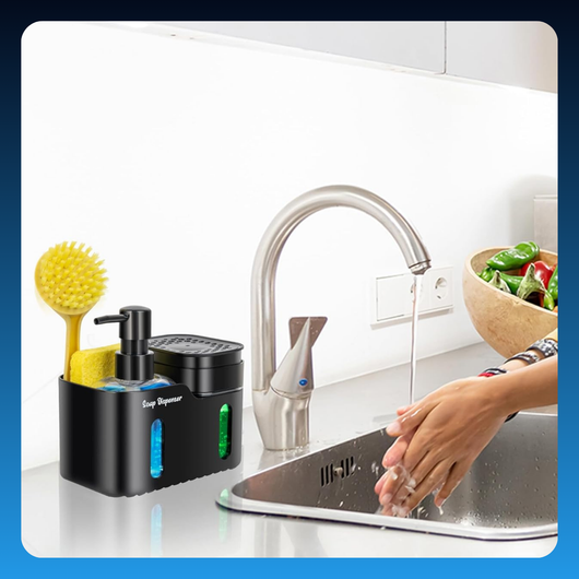 3 in 1 Kitchen Soap Dispenser with Towel Rack