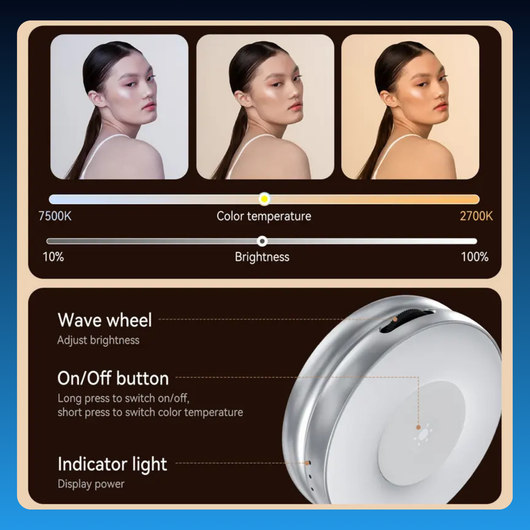 3-in-1 Magnetic Mirror Selfie Light
