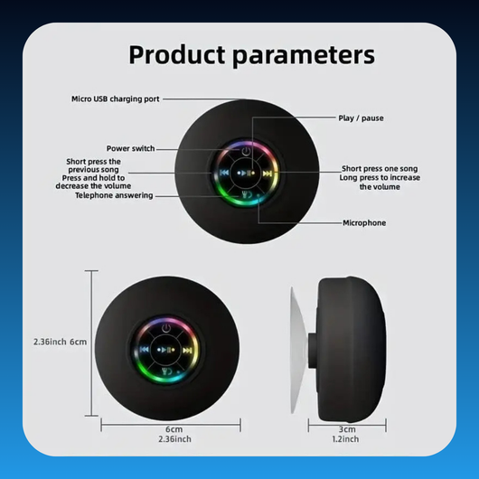 Wall Suction Waterproof Bluetooth Speaker