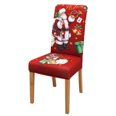 Christmas Santa Print Chair Covers (6 Pack)