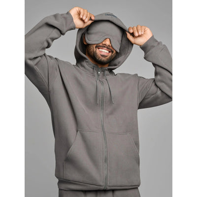 Travel Hoodie with Eye Mask & Pockets