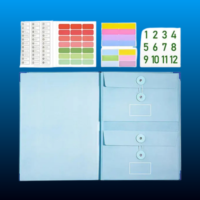Pocket Document Folder with Labeled Pockets