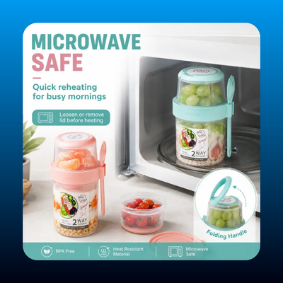 4-Pack 2-Layer Yogurt & Salad Cups with Fork