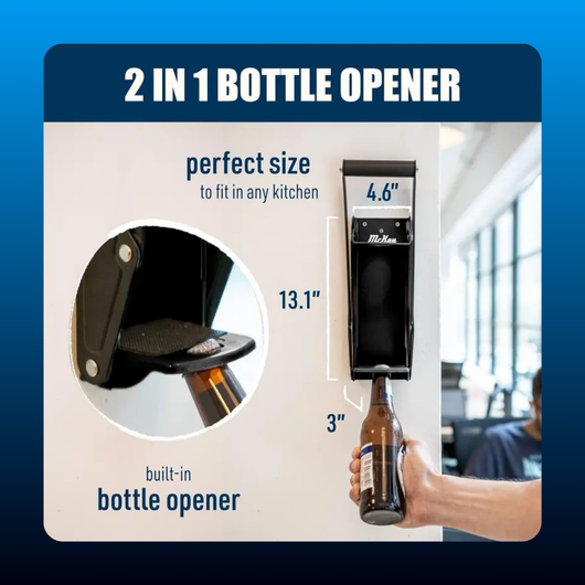 Wall-Mounted Can Crusher with Bottle Opener