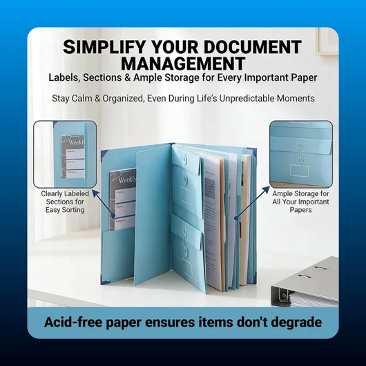 Pocket Document Folder with Labeled Pockets