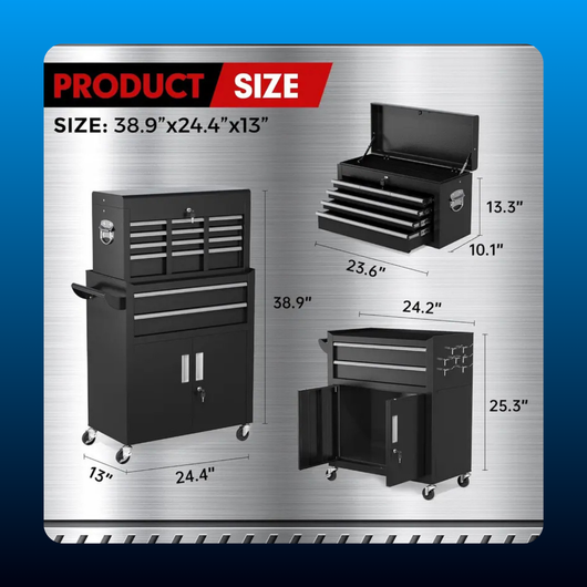 8 Drawer Rolling Tool Chest and Cabinet