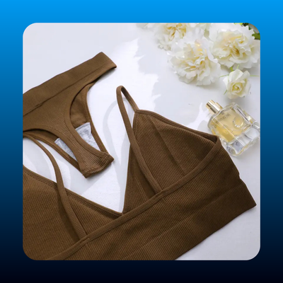 Comfortable No Underwire Triangle Bra Set
