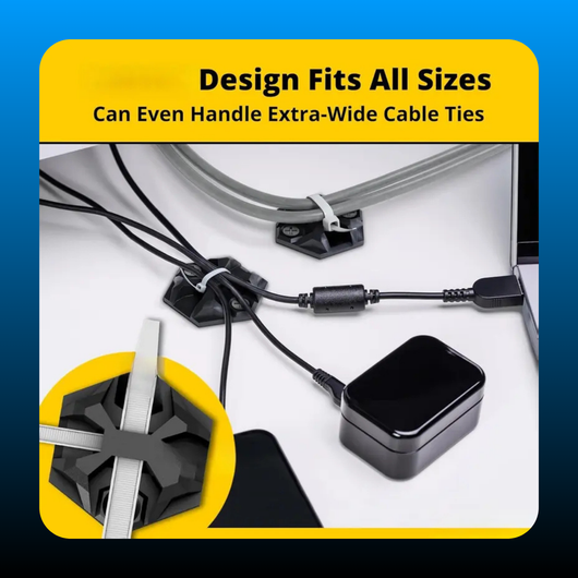 Stylish Adhesive XL Zip Tie Mounts 100 Pack