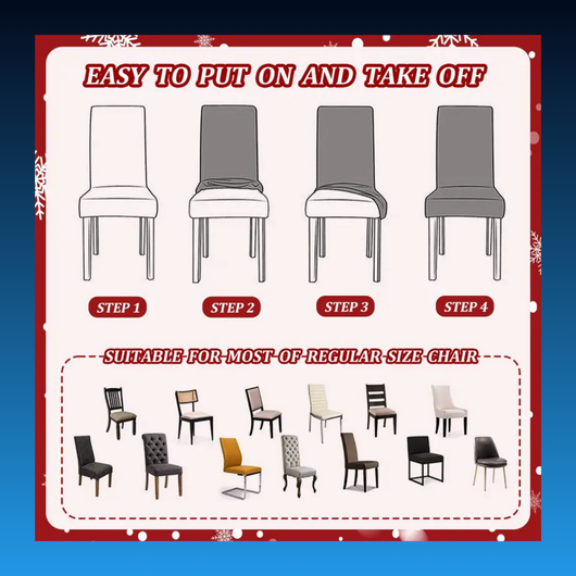 Christmas Santa Print Chair Covers (6 Pack)