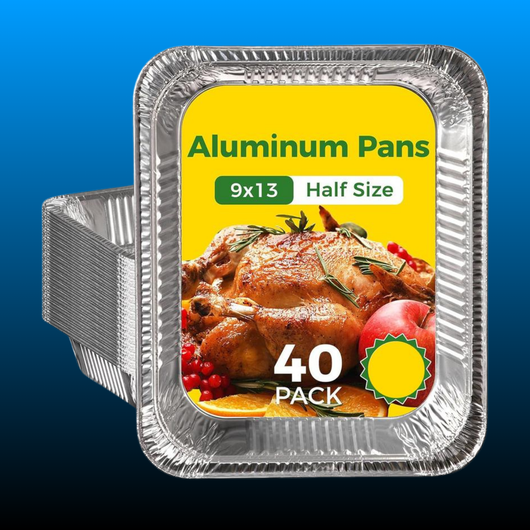 40 Pack Aluminum Foil Pan Disposable 9x13 Baking & Serving Tray