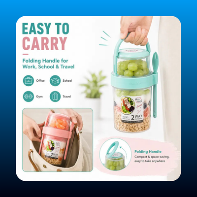4-Pack 2-Layer Yogurt & Salad Cups with Fork