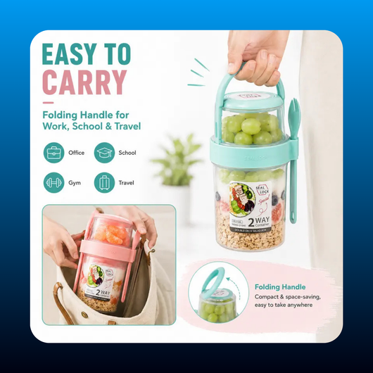 4-Pack 2-Layer Yogurt & Salad Cups with Fork