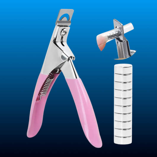 Stainless Steel Acrylic Nail Clipper with 10 Nail Sizing Magnets