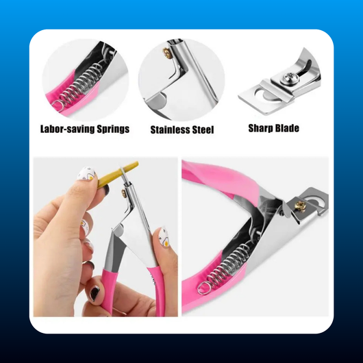 Stainless Steel Acrylic Nail Clipper with 10 Nail Sizing Magnets