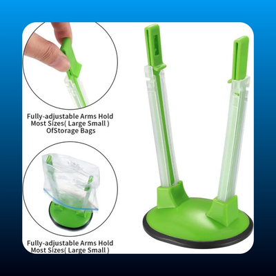2-Pack Bag Holder Stand Adjustable Food Storage Bag Rack