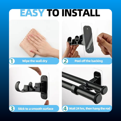 No Drill Double Curtain Rod Bracket