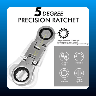 5-Piece Stubby Ratcheting Wrench Set