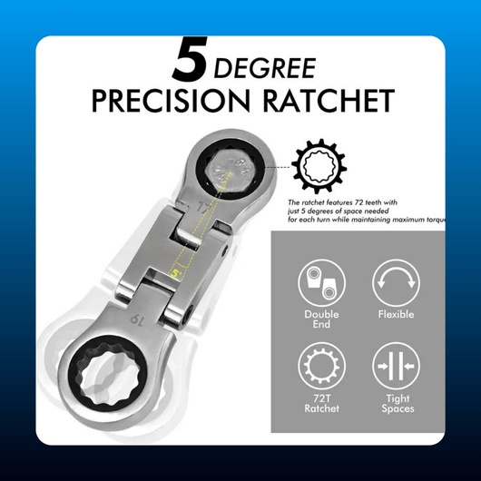 5-Piece Stubby Ratcheting Wrench Set