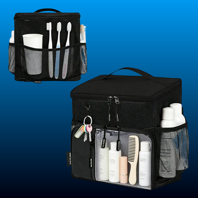Waterproof Large-Capacity Black Hanging Toiletry Bag