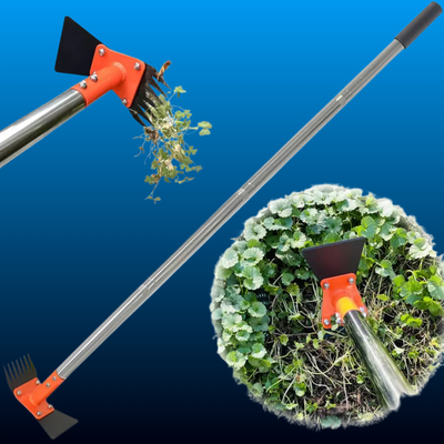 2-in-1 Garden Hoe & Weed Puller Rake