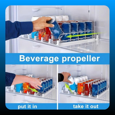 Self-Pushing Refrigerator Beverage Dispenser (3 Rows)