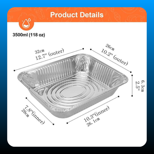 40 Pack Aluminum Foil Pan Disposable 9x13 Baking & Serving Tray