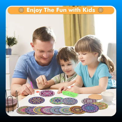 Diamond Painting Coasters with Holder (6 Pack)