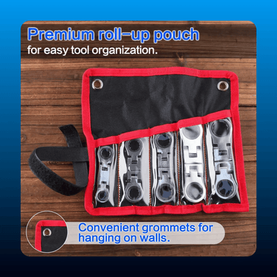 5-Piece Stubby Ratcheting Wrench Set