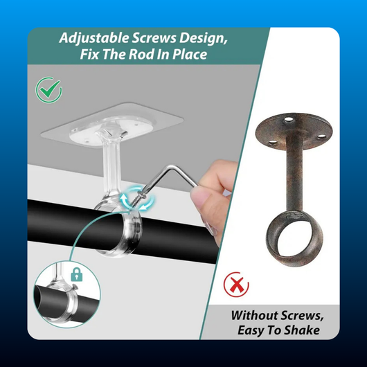 No Drilling Ceiling Mounted Curtain Rod Brackets