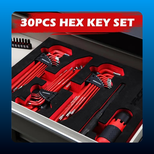 30-Piece Long Arm Hex and Torx Key Set