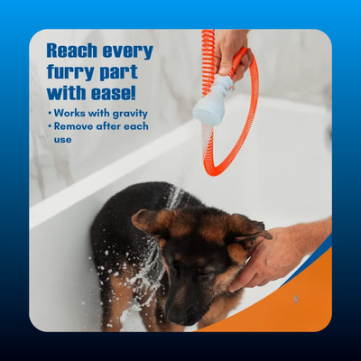 Slip-On Pet Bather- for Shower 6-Foot Flexible Hose
