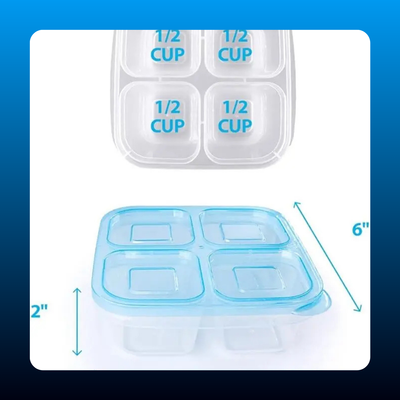6 Pack 4-Compartment Food Containers