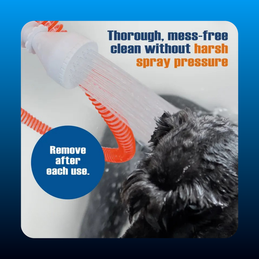 Slip-On Pet Bather- for Shower 6-Foot Flexible Hose