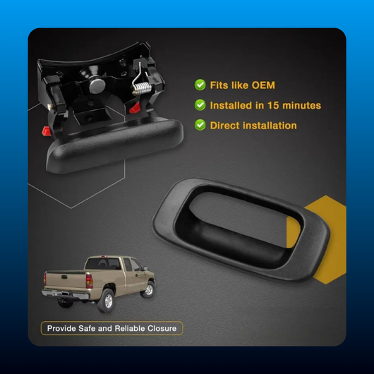 Rear Bumper Handle Latch with Trim Strip and Bar Clip