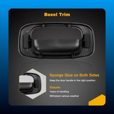 Rear Bumper Handle Latch with Trim Strip and Bar Clip