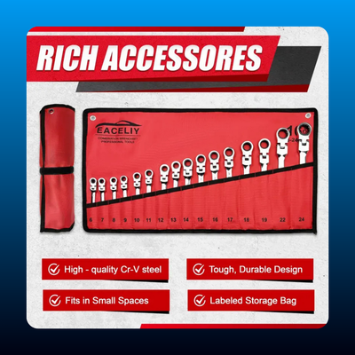 16-Piece Flex-Head Ratcheting Wrench Set